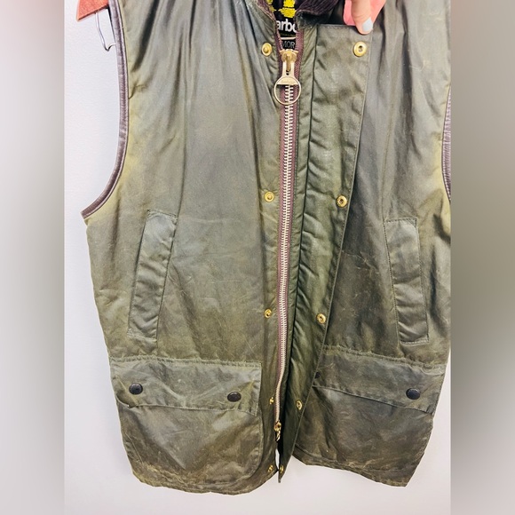 Barbour Vintage Westmorland Waxed Hunting Gilet Vest | Size M - Picture 14 of 16